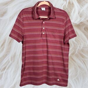 Brooks Brothers 1818 Polo Shirt Men's Large Red Plaid Cotton Slim Fit Golf Logo
